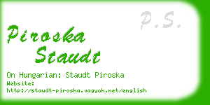 piroska staudt business card